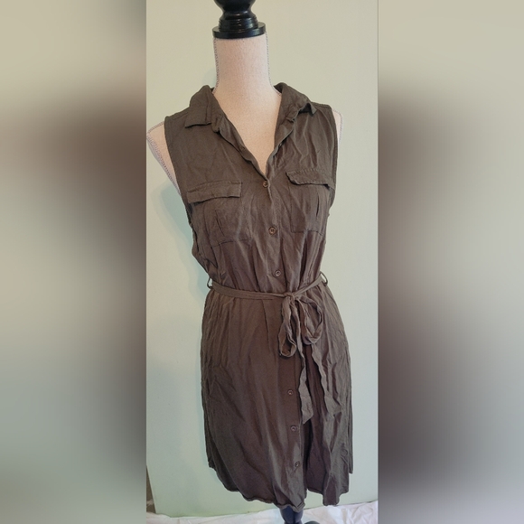 (B) BNWOT rag poets army green button up dress - Picture 2 of 4